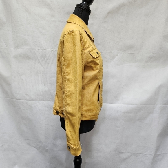 Dressbarn Mustard Yellow Button Up Jean Denim Jacket Size M - Picture 4 of 7